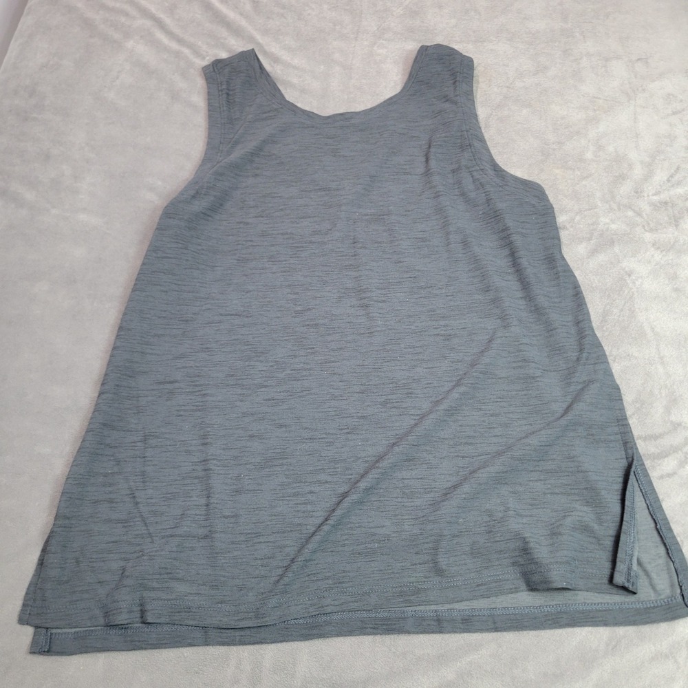 Old Navy Active Breathe On Tank Top Womens Medium Gray Heather V-Neck Side Slit